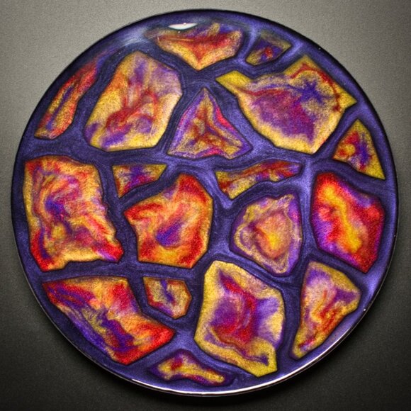 Geode Agate Vanity Tray in Purple Red and Yellow | Jewelry Display Tray - Picture 5 of 5